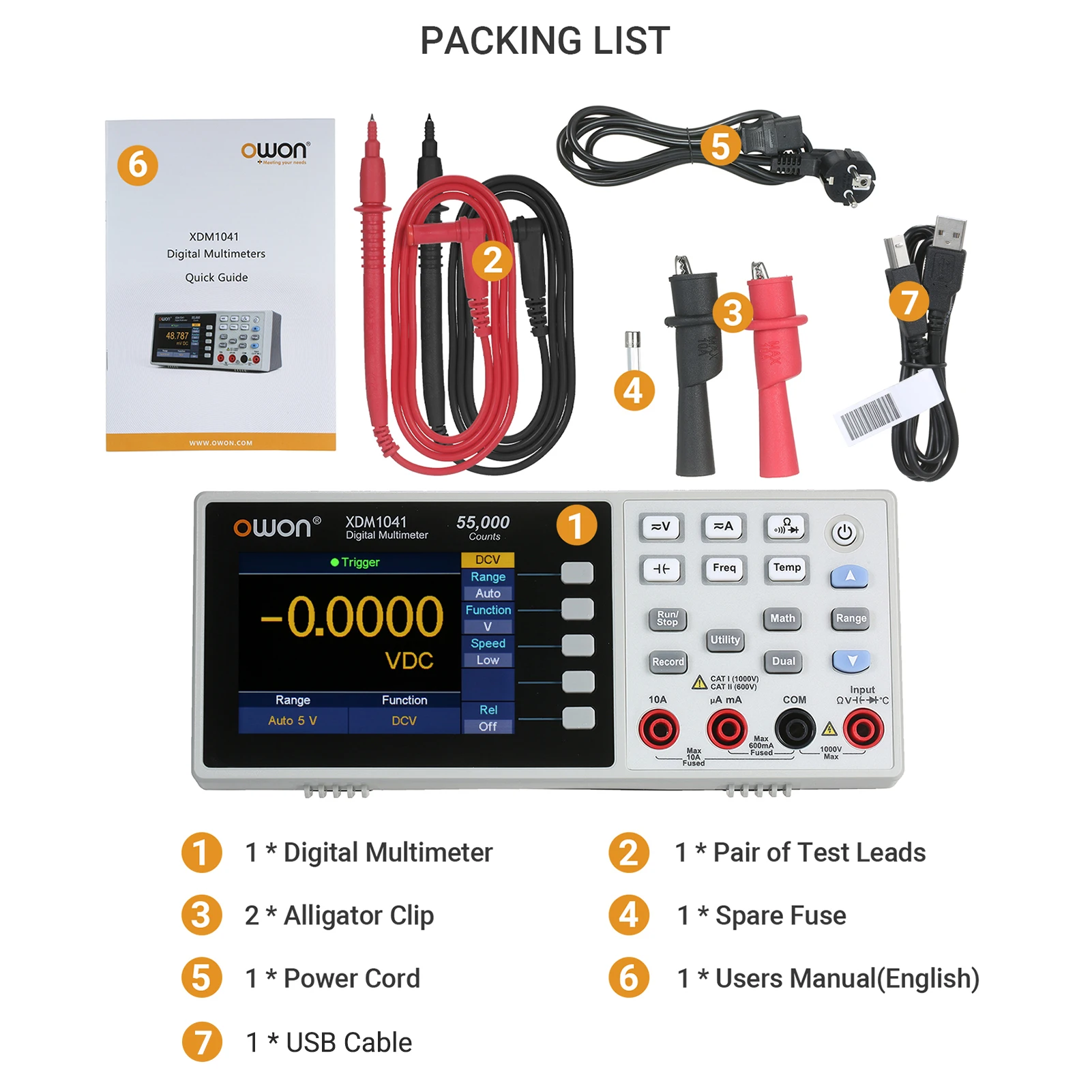Цифровой мультиметр Owon XDM1041 USB/RS232 55000 отсчетов высокоточный универсальный