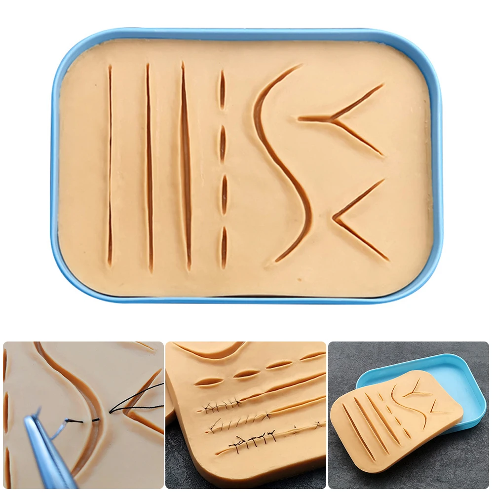 

Suture Training Pad Simulation Wound Skin Practice Model Silicone Acupuncture Skin Module for Doctor Nurse Student