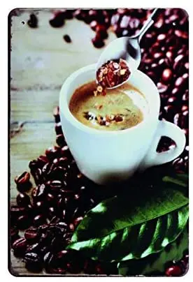 

Металлический Ретро-постер для бара, паба, красных зерен кофе, Оловянная вывеска, 12x8 дюймов