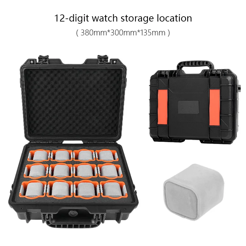 2/8/12 Slots Black Men's Watch Storage Box Case With Window Jewelry Women Gift Case Fashion Display Jewelry Box Watch Suitcase