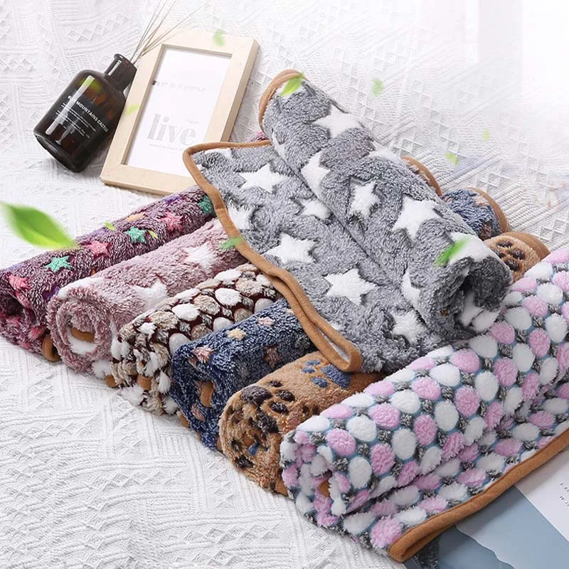 

Soft And Fluffy Pet Dog Blanket Cute Star Printing Pet Mat Warm Breathable Skin Friendly Cats And Dogs Bed Blanket Pet Supplies