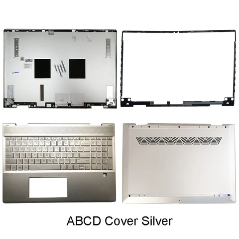 Новинка, подставка для ноутбука HP ENVY X360 15-DR 15-DS, задняя крышка для ЖК-экрана, передняя панель, подставка для рук с клавиатурой, зеркальная верхняя часть, серебристо-коричневая