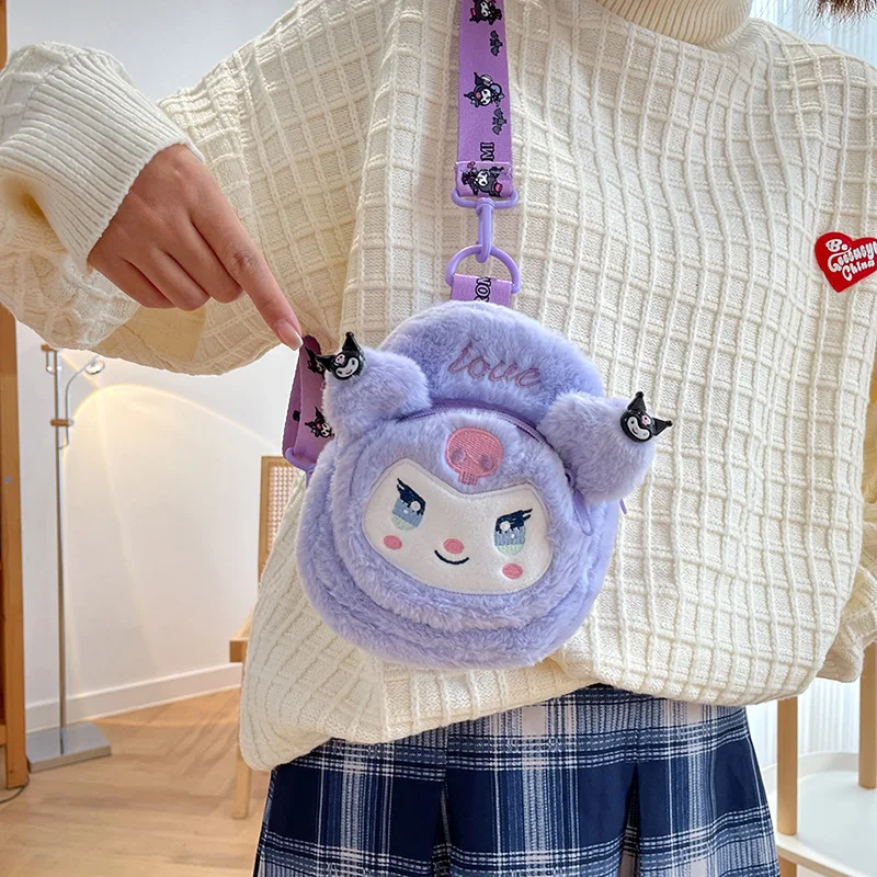 

Сумка через плечо Kuromi Sanrio с мультяшным аниме, Милая кукольная сумка, праздничный подарок для семьи и друзей, оптовая продажа