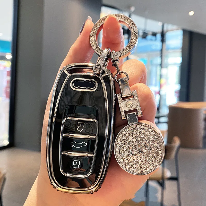 

For Audi A6 A5 Q7 S4 S5 A4 B9 Q7 A4L 4m TT TTS RS 8S 2016 2017 2018 Accessories Car Smart Key Case Cover Case Shell Car Logo