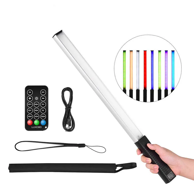 LUXCEO Q508A RGB Video Light With Remote Control 3000K-6000K 36Colors Studio Photo Lighting LED Stick For Youtube TikTok Vlog