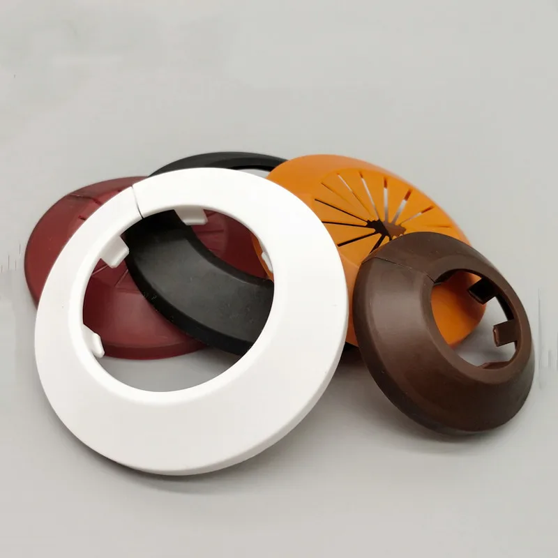 

2pc Round Decorative Cover Plastic PP Wall Hole Duct Pipeline Cover Valve Pipe Plug Kitchen Shower Room Home Accessories