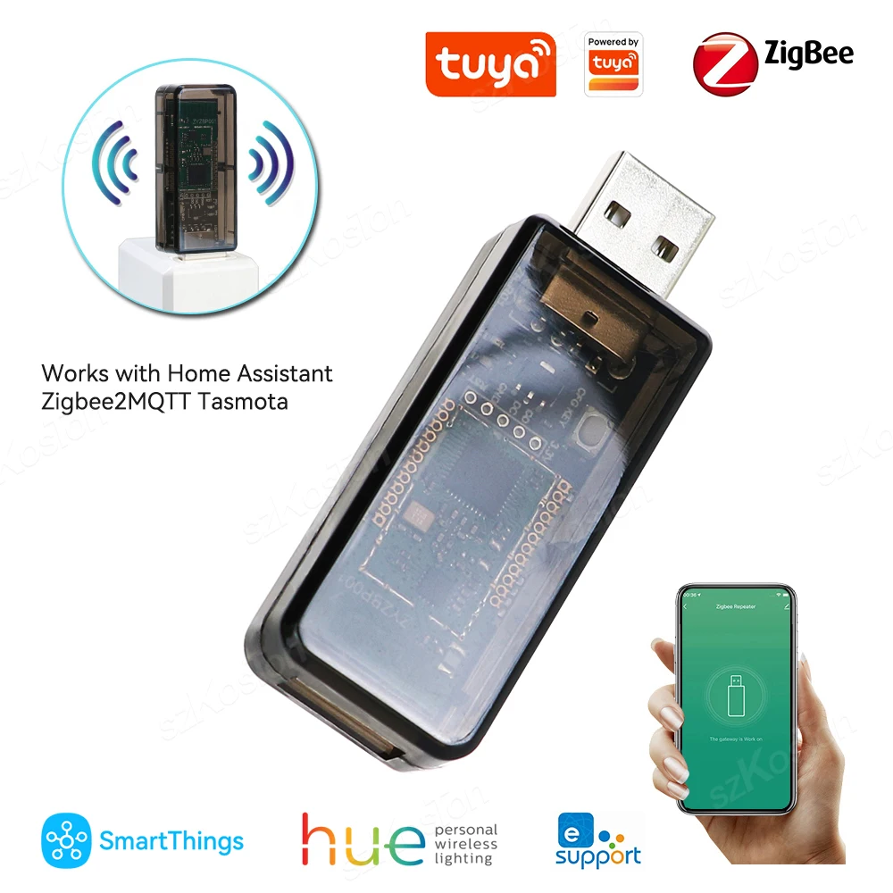 

Zigbee 3.0 USB Signal Amplifier Extender Signal Repeater for eWeLink Tuya Home Assistant ZigBee2MQTT Tasmota SmartThings Philips