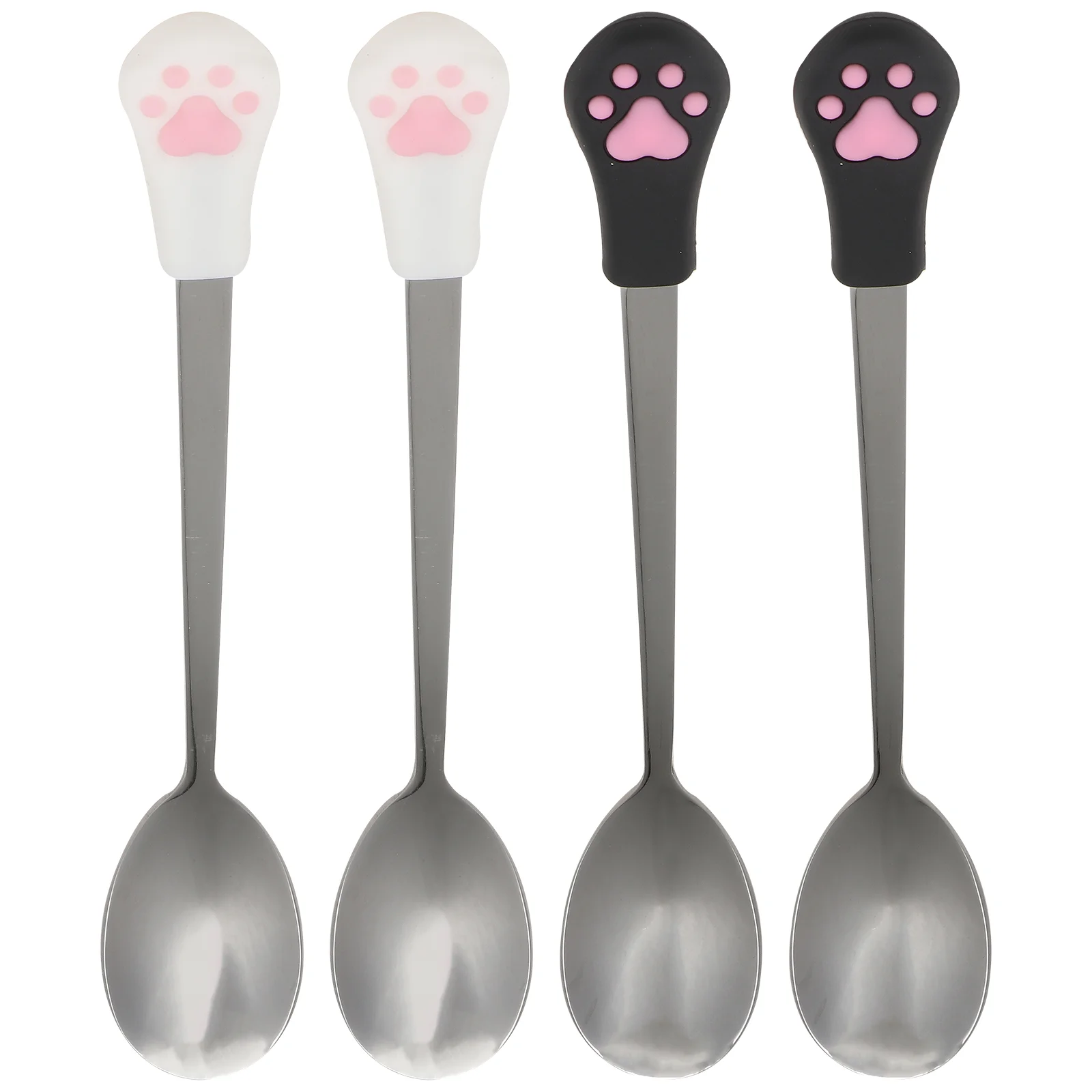 

Spoon Catdog Pet Can Stainless Steel Scoop Clawspoons Canned Wet Paw Treat Dessert Silicone Utensils Feeding Rustic Mixing