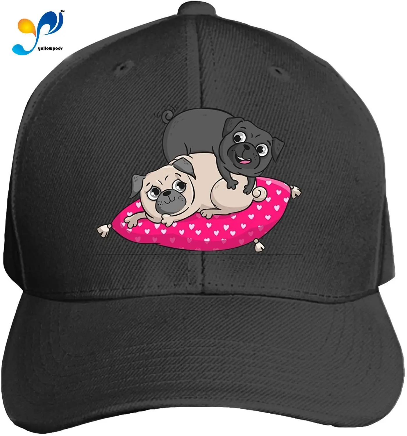 

Cute Pugs Men's Structured Twill Cap Adjustable Peaked Sandwich Hat
