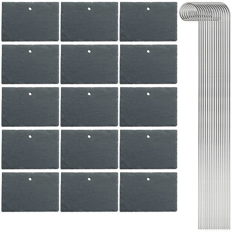 

Slate Plant Labels Garden Plant Markers Labels Greenhouse Accessories Garden Stakes, 15PCS
