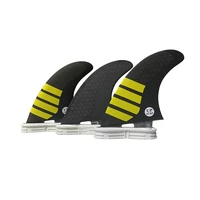 upsurf fcs 2 fin double tabs 2 m fins tri set honeycomb carbon double tabs 2 fin yellow color compatible with fcs2 plugs