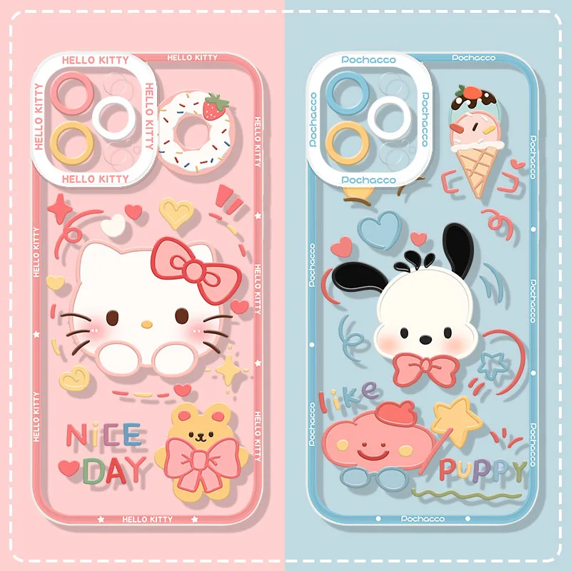 Hello Kitty Pochacco Case for Xiaomi Mi 13 12 12T 11T Pro 11 Ultra 10 Lite 10T A3 POCO X5 X4 X3 NFC F5 F3 F4 GT M4 Clear Cover