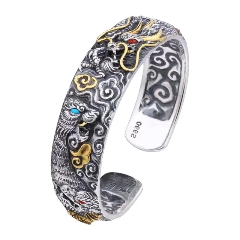 Этнический стиль Сюань Инь Браслет с четырьмя символами Древний Доминантный