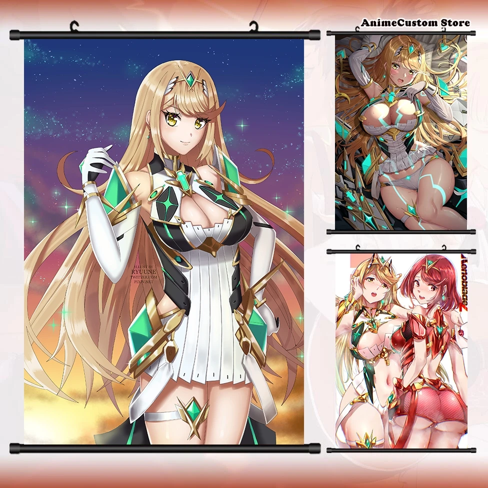 

Аниме Xenoblade летология 2 мифра пира HD настенный свиток рулонная картина плакат подвесная картина плакат Косплей домашний декор художественн...