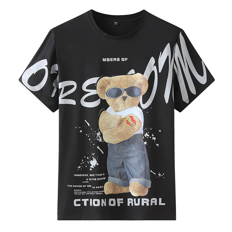 

New Arrival Fashion Super Large Cotton Summer Men's Youth Round Neck Printed Short Sleeve T-shirt Plus Size 2XL-4XL5XL6XL7XL8XL