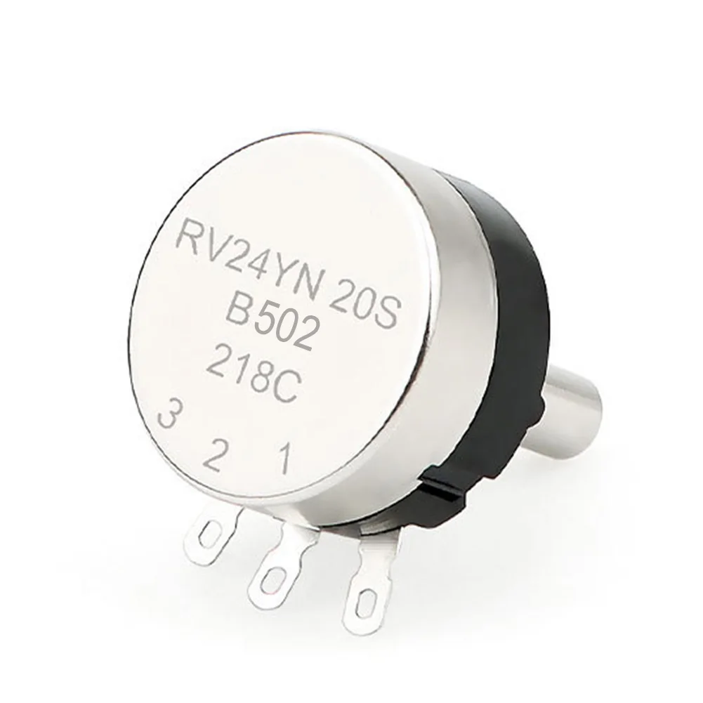 

Новый потенциометр 5K RV24YN 20S/B502 вращающийся конический потенциометр, серебристый, однооборотный, углеродная пленка, черный