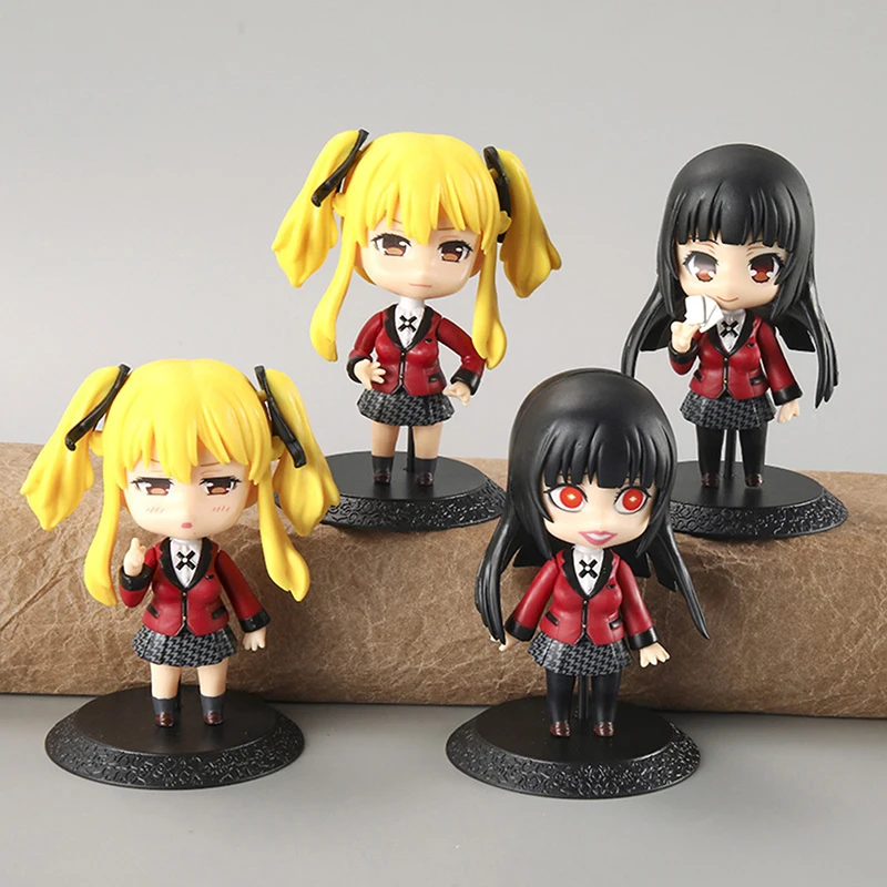 

4Pcs Anime KAKEGURUI Action Figure Jabami Yumeko Meari Saotome Gambling Abyss Kawaii Girl Figurine PVC Collectible Model Toy