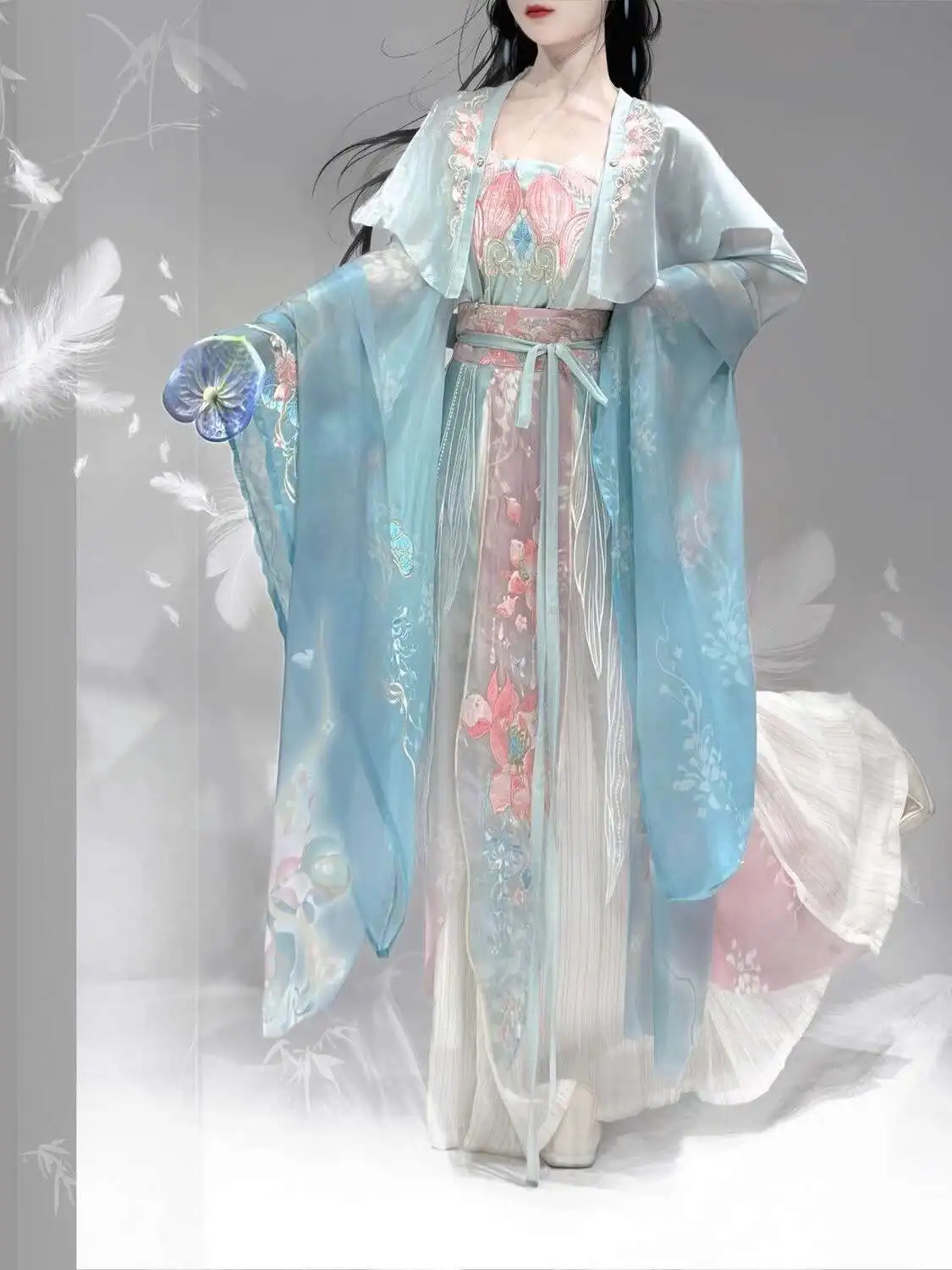 Фото Новый Hanfu Wei Jinfeng, тяжелая промышленность, юбка длиной до талии с вышивкой, комплект из пяти предметов, супер бессмертный карнавал, Хэллоуин, Cosplay №2