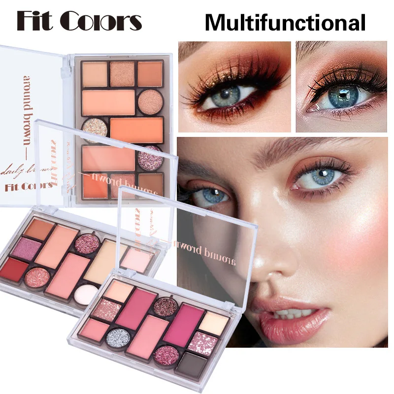 

12 Color Face Complexion Powder Palette Matte Pearl Earth Color Blush Brow Powder Eye Shadow Palette Party Makeup Tools