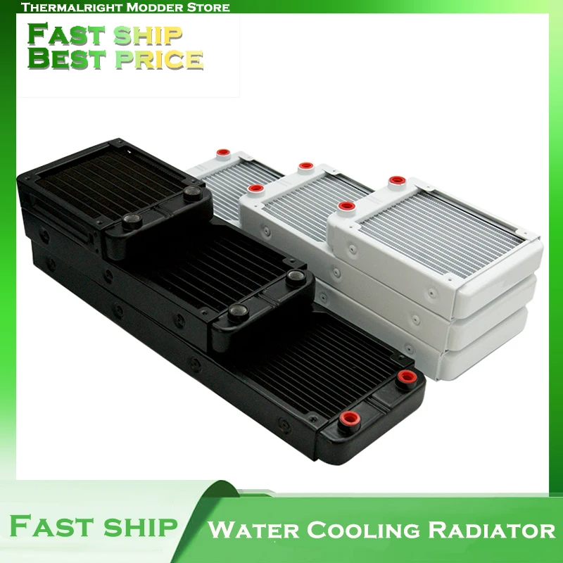 

PC Water Cooling Aluminum Radiator For Computer Case CPU Heatsink,Water Cooler Row 60/80/90/120/240/360mm,Black/White Cooler