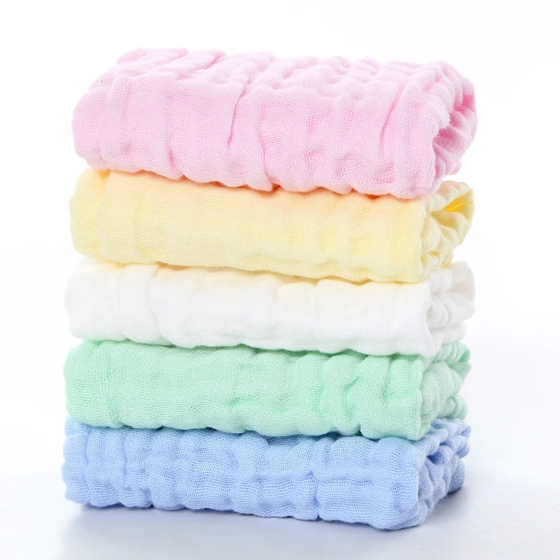 

5PCS Baby Bath Towel 100% Cotton Muslin Squares 6 Layers Gauze Kid Facecloth Face Wash Wipe Hand Soft Newborn Stuff Handkerchief