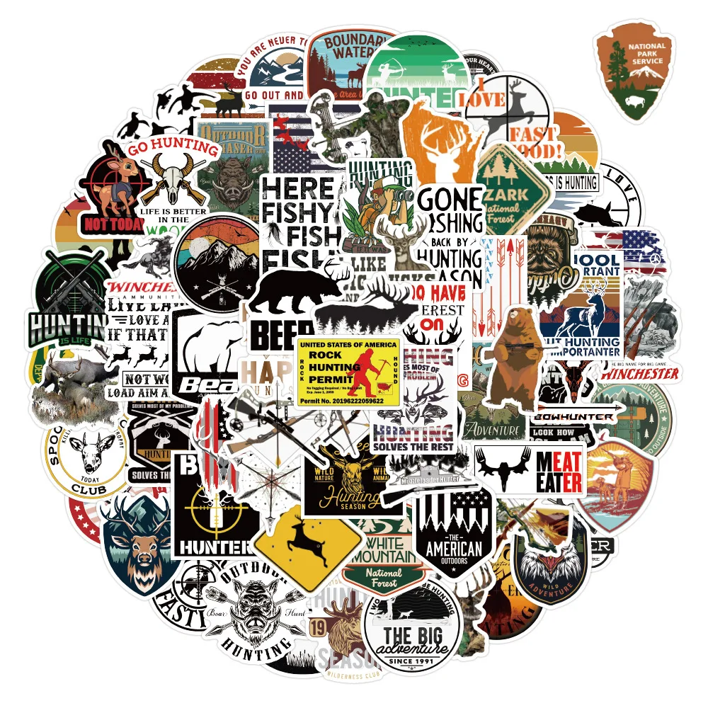 

100 pcs of outdoor hunting GoHunting graffiti stickers car luggage water cup refrigerator anti Water stickers