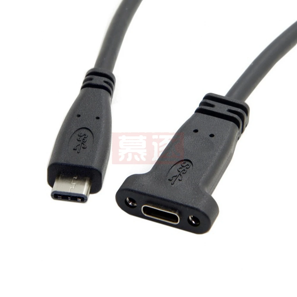 Удлинительный кабель USB 3.1 типа c «папа-мама» с винтом для крепления на панели, удлинитель USB C «мама» на USBc «папа» Data (art.: 3920cb055a4fd) - 3920cb055a4fd