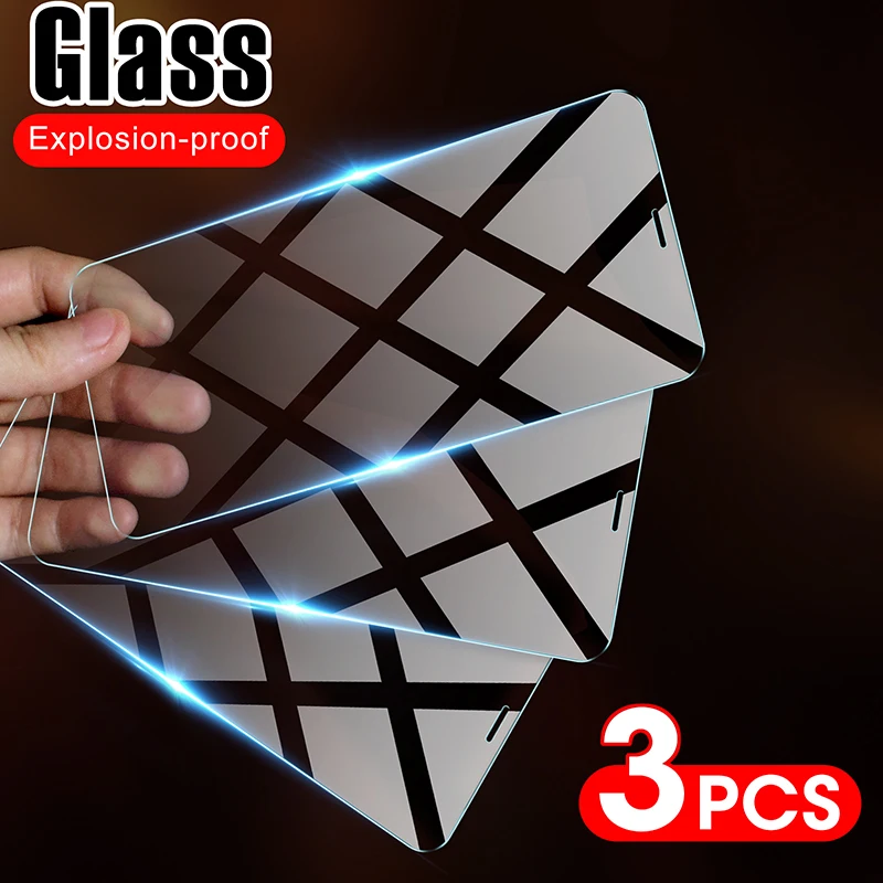 

3Pcs Full Protective Glass for iPhone 13 12 11 Pro Max 8 7 6 Plus Tempered Screen Protector for iPhone X XR XS Max 14 Pro Glass