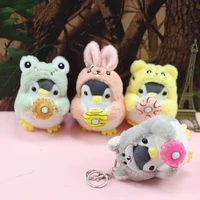 cute expression cross dressing penguin plush key chain toy plush stuffed toy pendant bag decoration girl gifts
