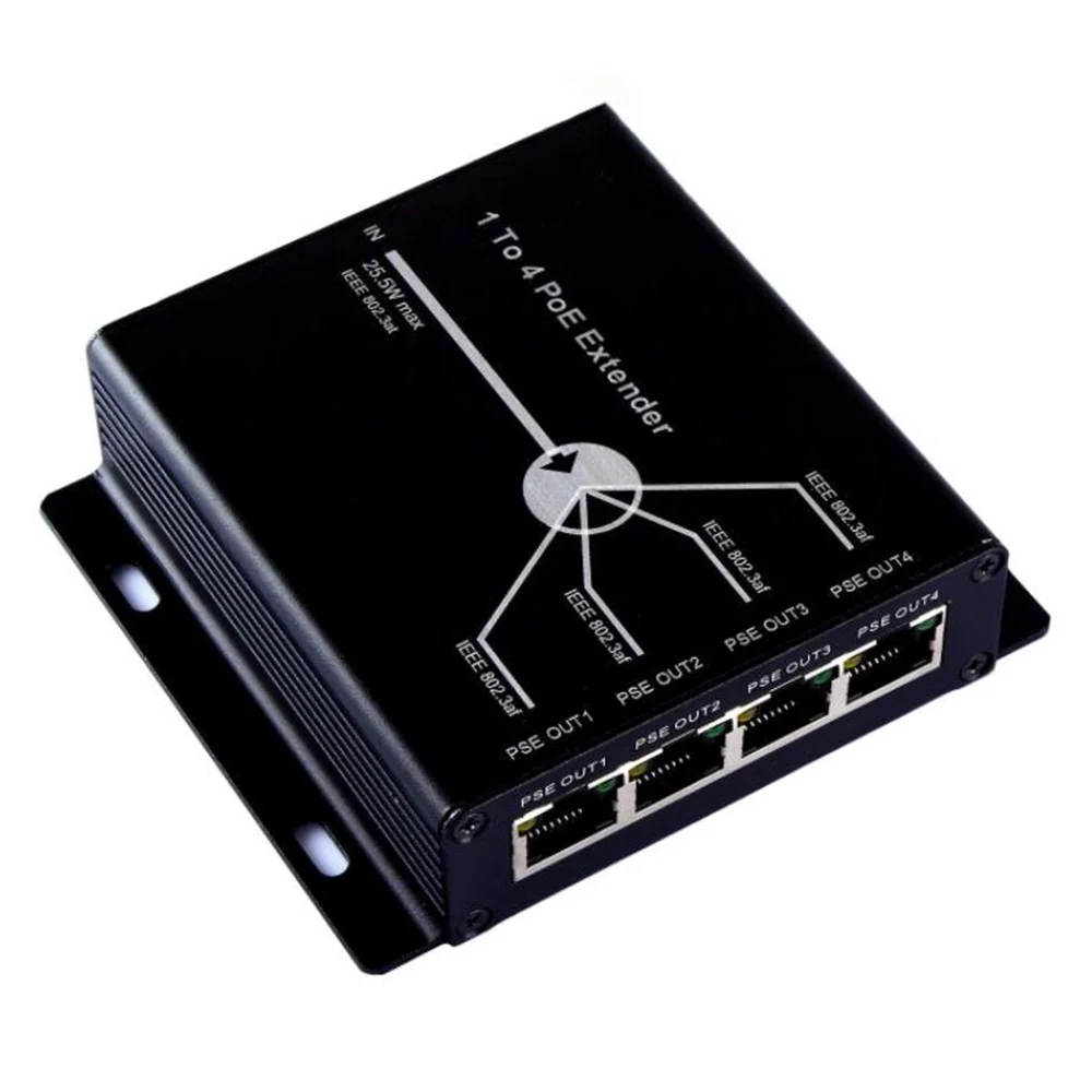 

4 порта IEEE802.3Af PoE удлинитель для IP-камеры расширитель 120 м расстояние передачи с 10/100 Мбит/с LAN портами 4 POE удлинитель