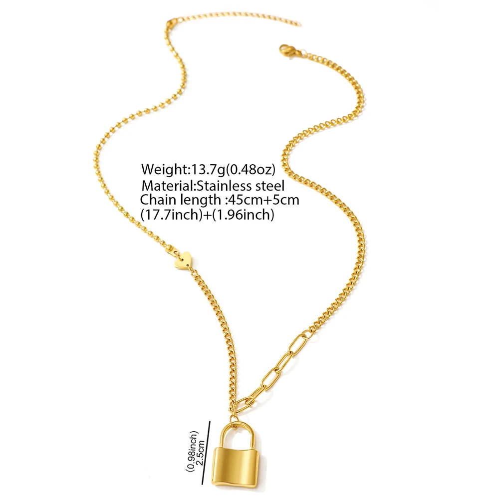 Ожерелья из нержавеющей стали Элегантная подвеска-висячий замок сшиваемая