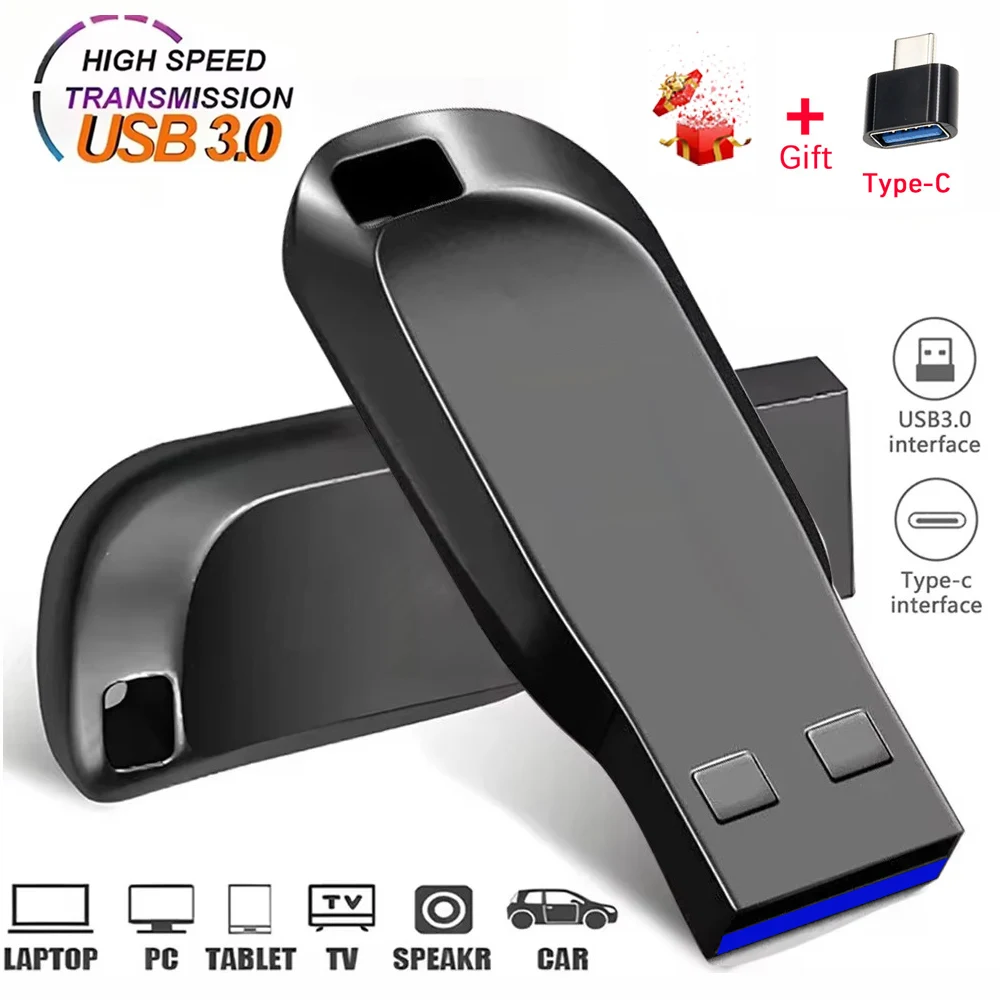 Мини-USB-накопитель металлические 128 ГБ USB-накопители 64 32 16 8 4 высокоскоростной