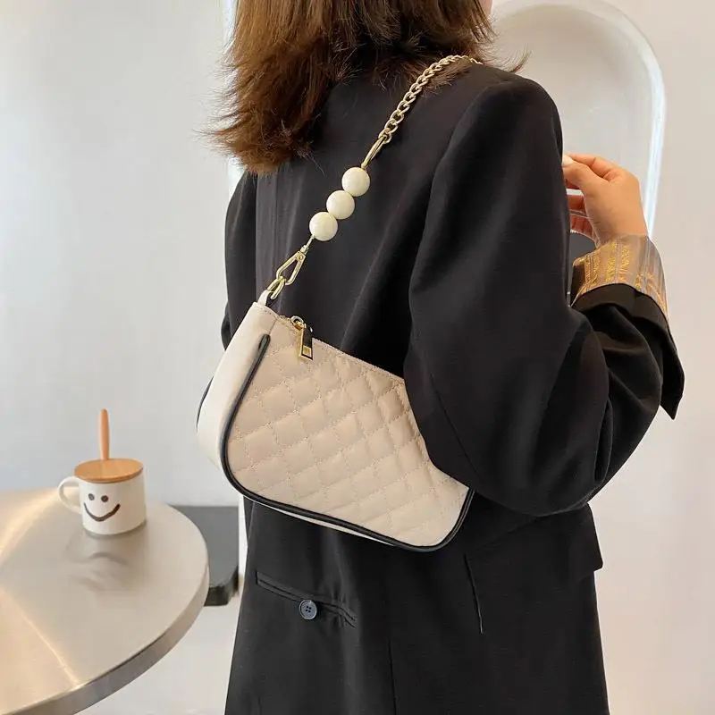 

Женская сумка, новинка 2022, модная сумка через плечо с цепочкой, сумка-мессенджер с ромбовидной вышивкой, маленькая квадратная сумка