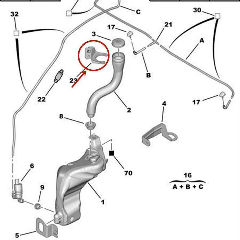 643990 подходит для Peugeot 307cc SW Citroen C4 заправочный кронштейн распылительного чайника