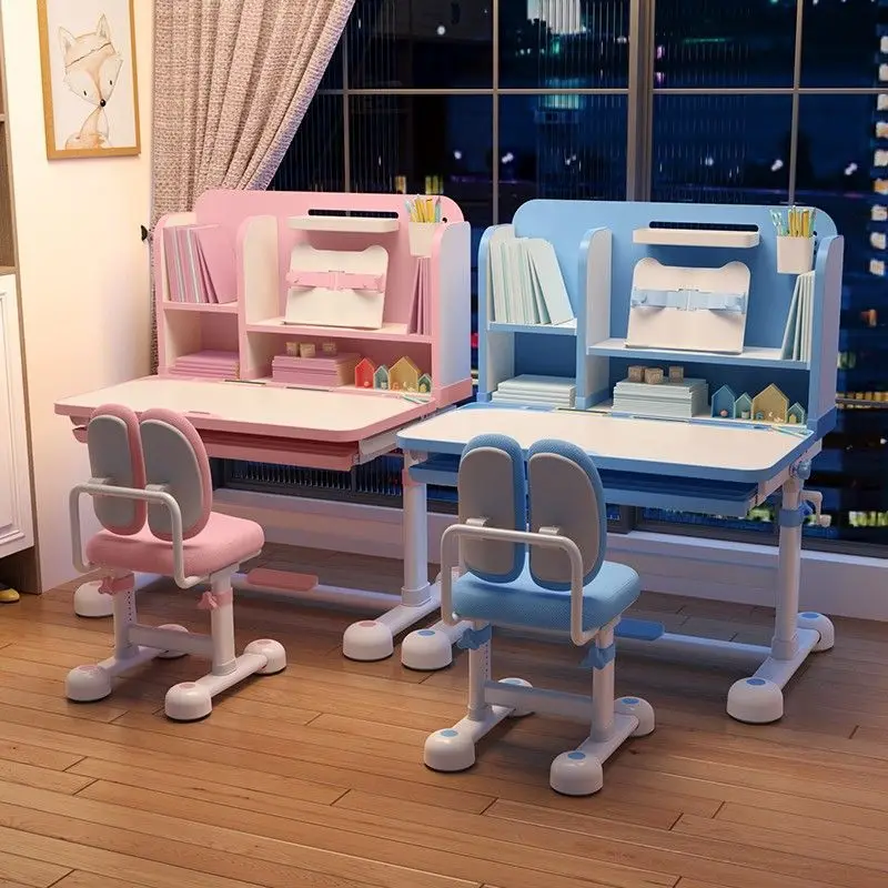 

Aoliviya Sh New Children's Study Desk Pupils' Writing Work Desk Set Household Minimalist Student Desk & Chair Adjustable Table