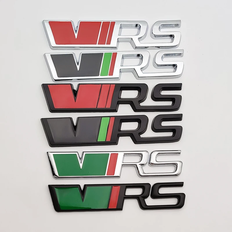 

3D Metal Logo VRS Badge Letters Car Trunk Emblem for Skoda Fabia Kodiaq Octavia 2 3 4 A7 A5 Superb RS VRS Sticker Accessories