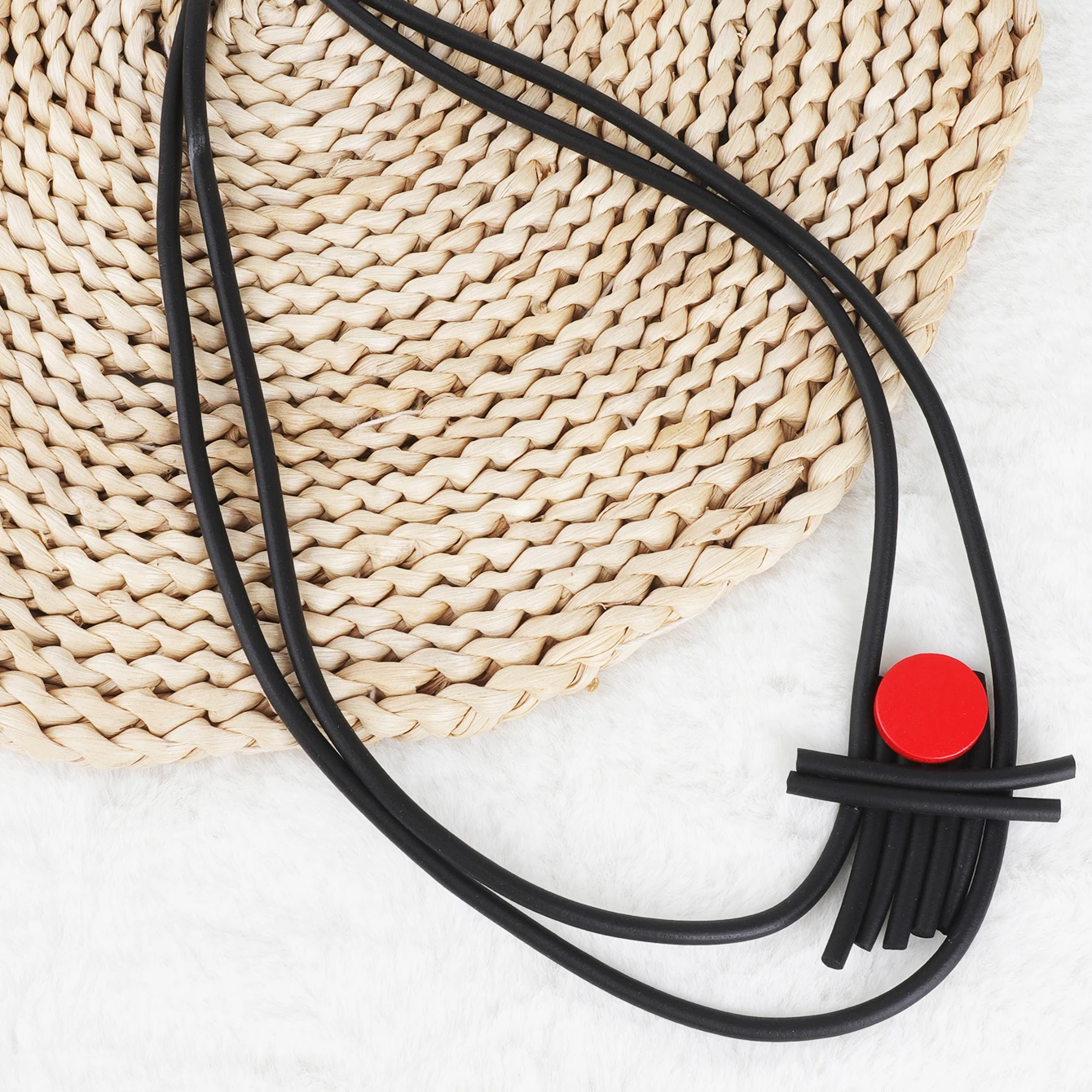 Новинка черное ожерелье с подвеской неправильной формы UKEBAY женское резиновое в