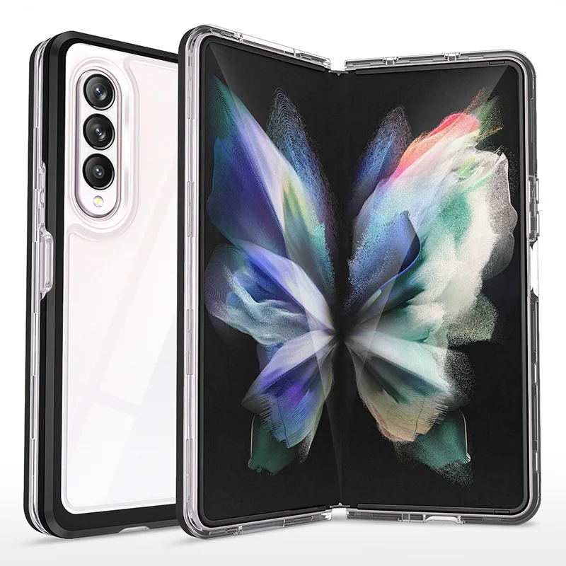 

Multiple Transparent Case For Samsung Galaxy Z Fold3 5G Shell Back Silicon Frame Hard Clear Protection Cover For Galaxy Z Fold 3