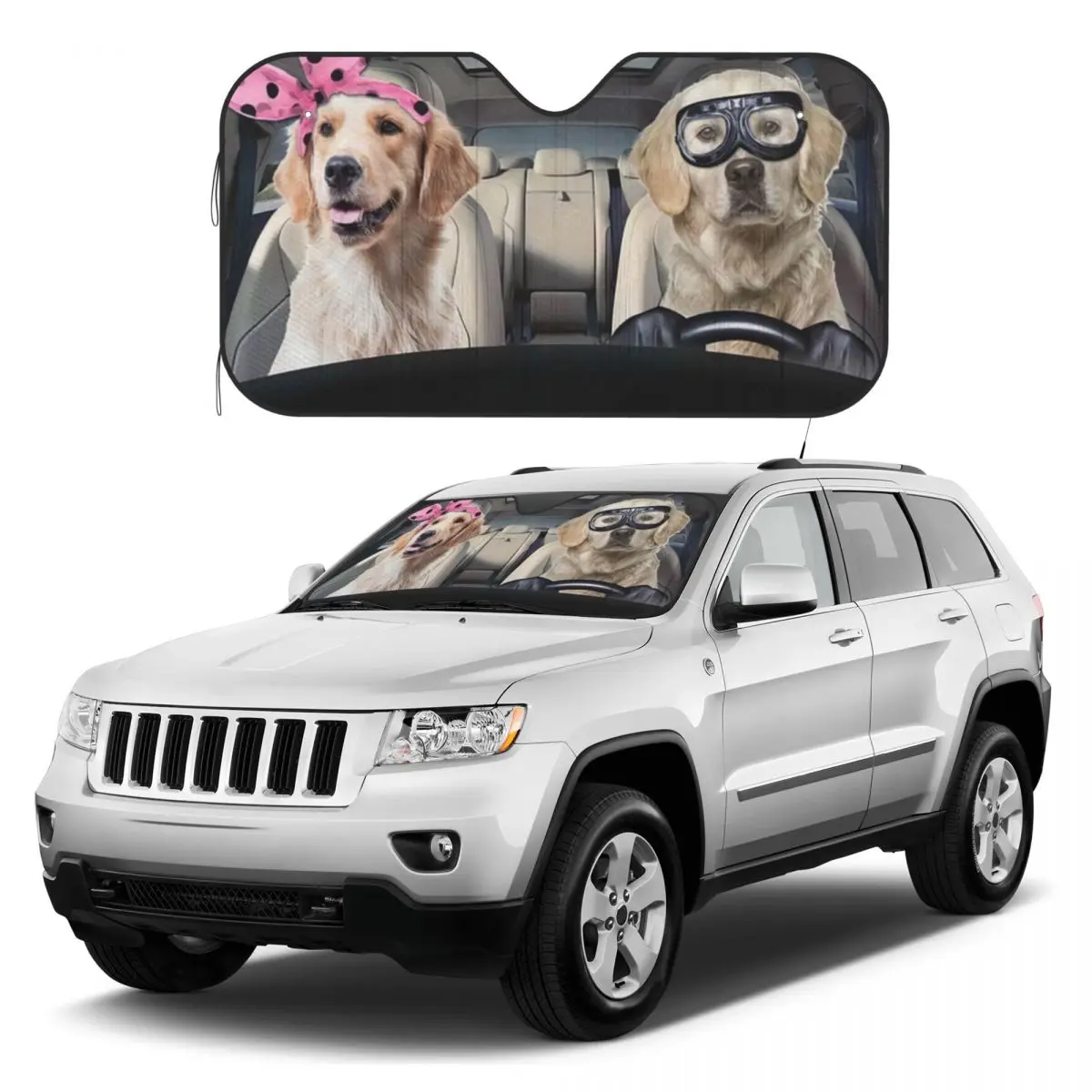 

Labrador Car Auto Sun Shade Funny Dog Windshield Car Sunshades Reflector Anti Uv Funny Custom Car Sunshade Sun Shade