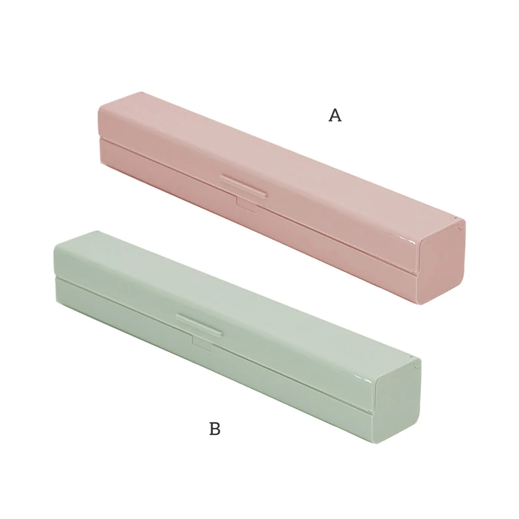 

Plastic Wrap Dispenser Refillable Foil Paper Container Fresh Keeping Storage Case Organizer Accessories Chef Gifts Pink