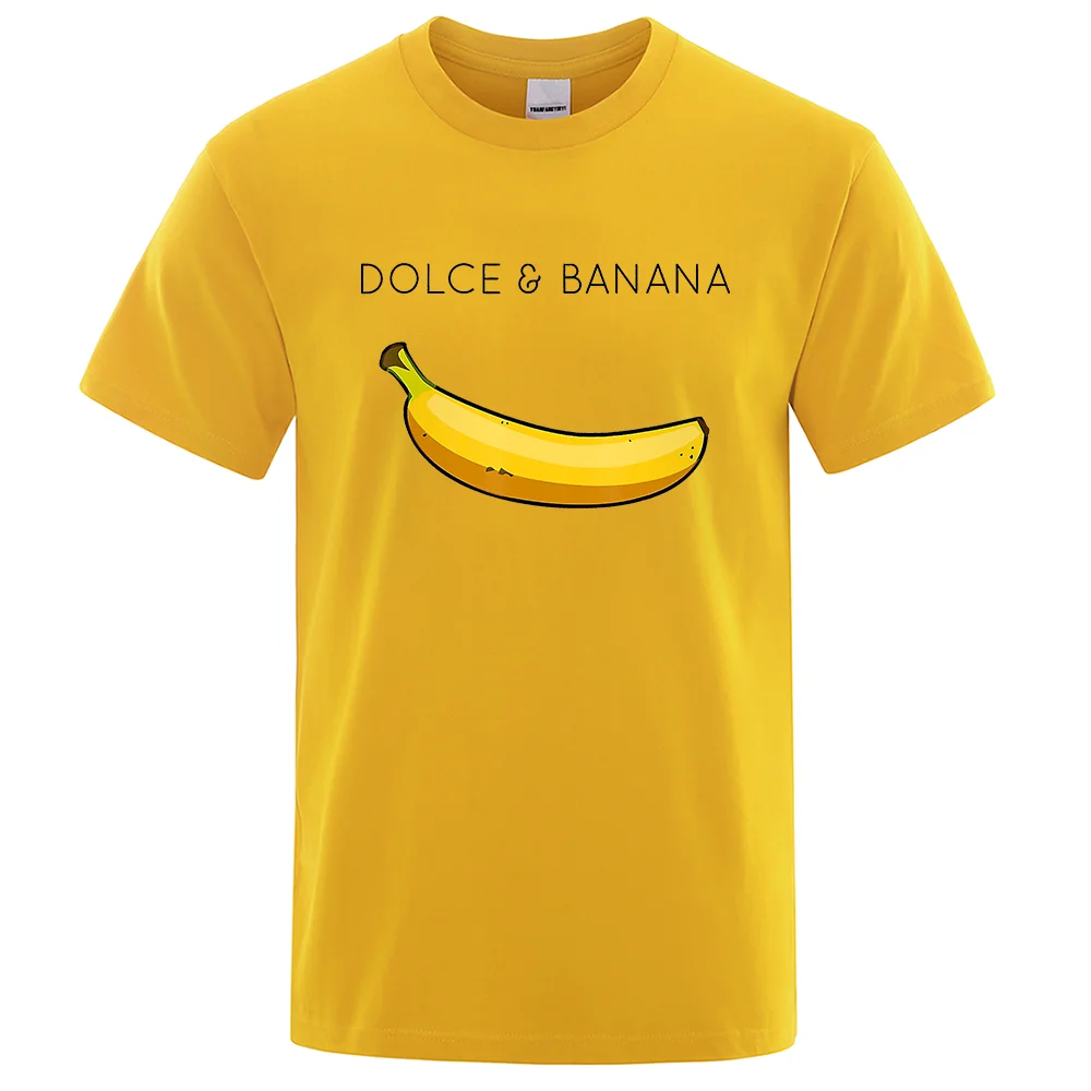 

Dolce & Banana Fashion Summer Print Men‘s T-shirts Casual Breathable Tops Oversized Cotton T-shirt Male Short Sleeve Tees Shirts