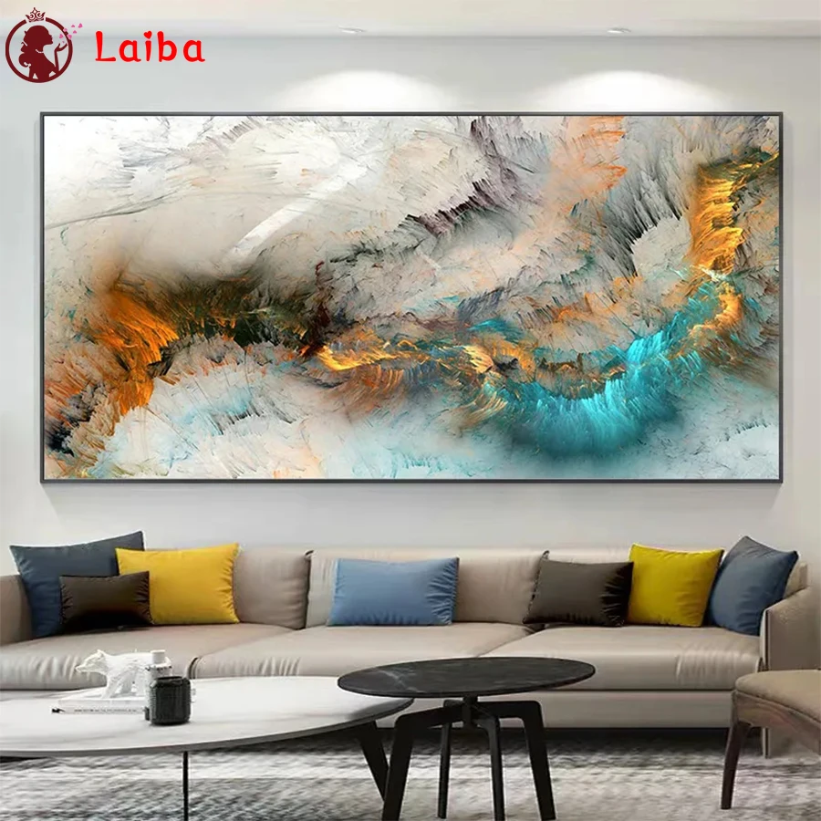 

Full Square Diamond Embroidery Modern Abstract Colorful Cloud Landscape Diamond Painting Cross Stitch Home Decoration