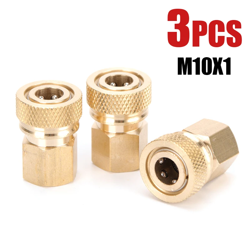 

8 мм муфта для заправки воздуха, медные фитинги M10x1 1/8NPT 1/8BSPP, резьба с внутренней резьбой, быстроразъемное соединение, утолщенное, 3 шт./компл.