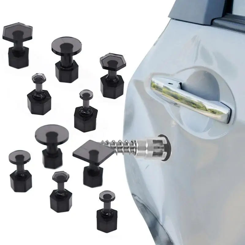 

Car Dent Remover Tool 10pcs Repair Kit Powerful Auto Large Small Body Sheet Metal Bump Recovery Suction Repair Puller Traceless