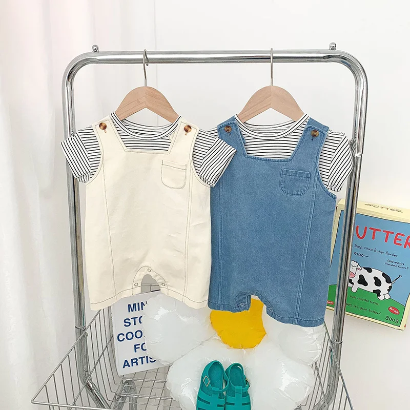 

Новинка лета 2022, детские комбинезоны MILANCEL с карманами, джинсовые нагрудники, комбинезон для мальчиков, верхняя одежда