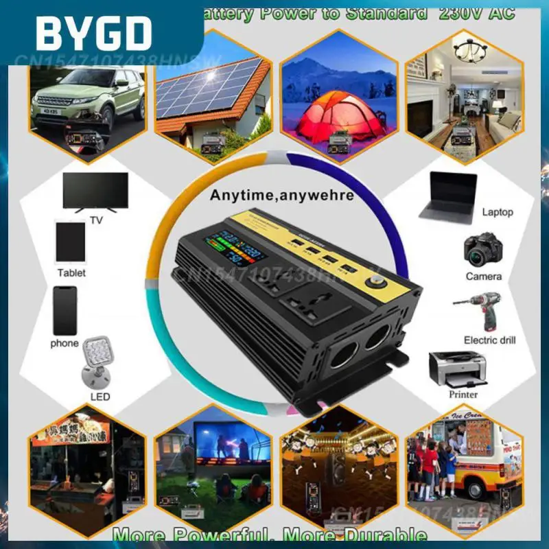 

3000w/5000w/ 8000w/10000w Portable Car Inverter Solar Inverter Universal Sine Wave Voltage Converter Adapter Lcd Inverter