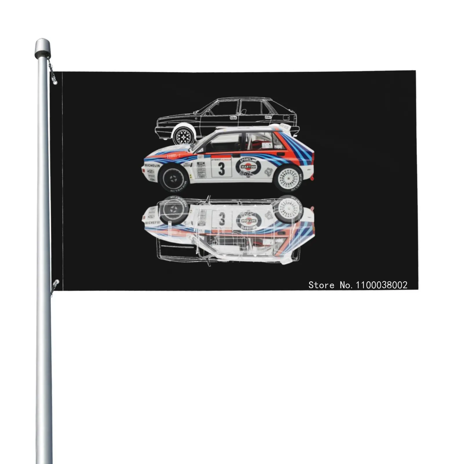 Lancia Delta Martini Racing Evo Hf интегрированный ралли Легенда Uomo флаг баннер Печатный