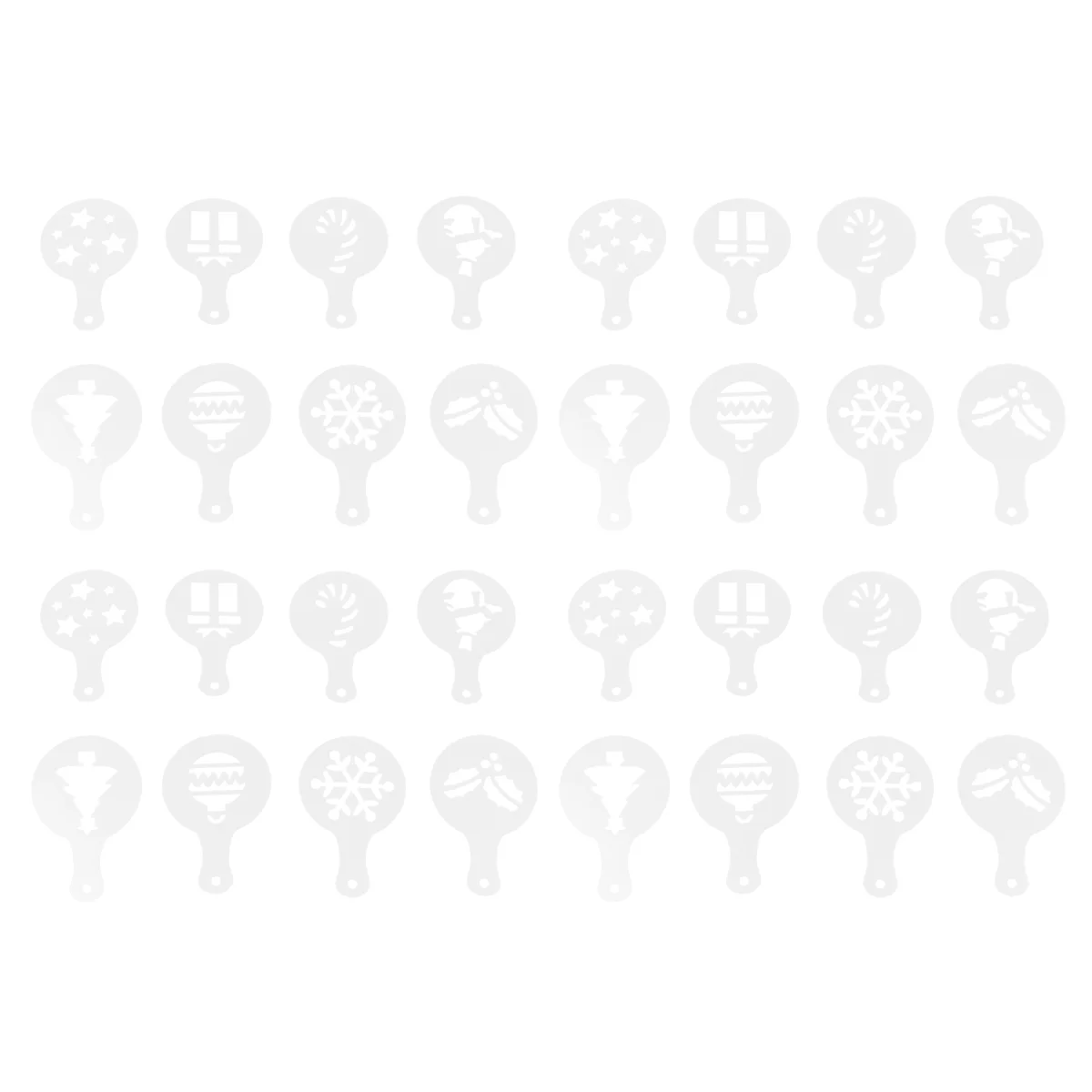 

32pcs Coffee Stencils Reusable Coffee Mold Templates Barista Stencils for Cappuccino Cookie Cupcake