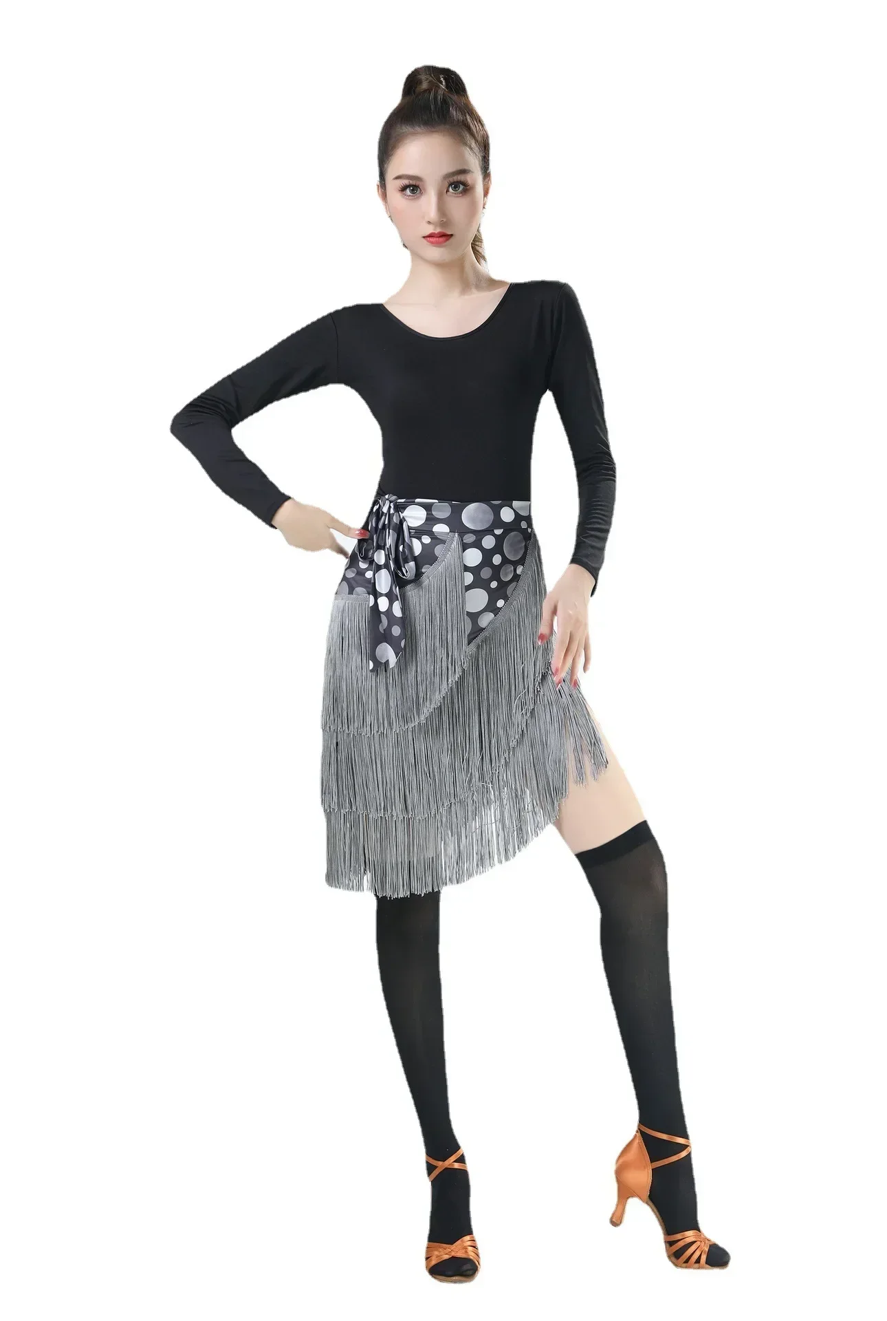 Шарф с бахромой платье для тренировок выступлений Женская юбка танцев взрослых