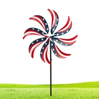 patriotic metal wind spinner 11 8 x 37 4 inches iron pinwheel 4th of july yard stakes patio ornament for patio lawn decor